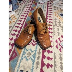 Giorgio V Men's Size 9.5 Lace Up Italian Leather Square Toe Dress Shoes